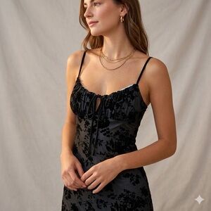 SHEIN S Blue Velvet Burnout Slip Dress Witchy Whimsigoth Fairy Grunge Black Y2K